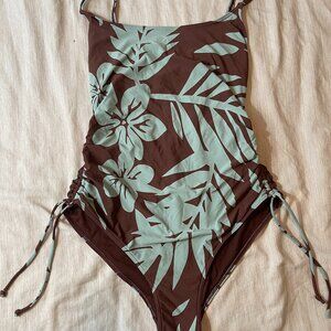 ROXY Printed Palm Cruz Side-Tie One-Piece Swimsuit